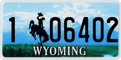 WY license plate 106402