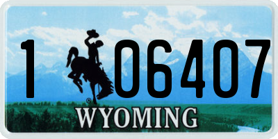 WY license plate 106407