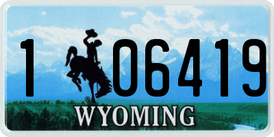 WY license plate 106419