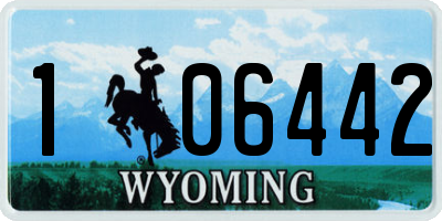 WY license plate 106442