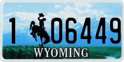 WY license plate 106449