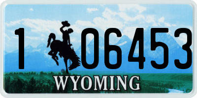 WY license plate 106453