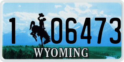 WY license plate 106473