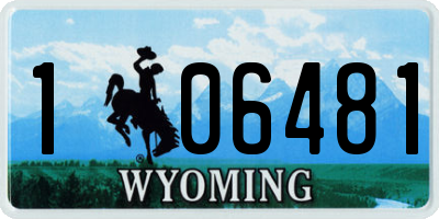 WY license plate 106481