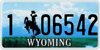 WY license plate 106542