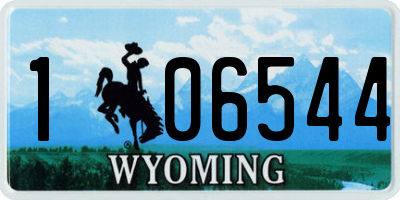WY license plate 106544