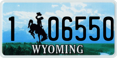 WY license plate 106550