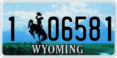 WY license plate 106581
