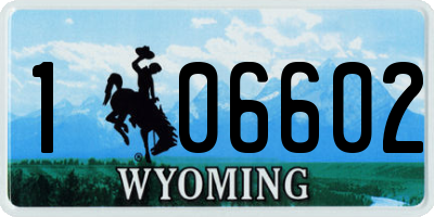 WY license plate 106602
