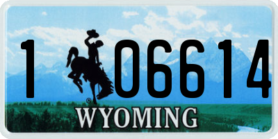 WY license plate 106614