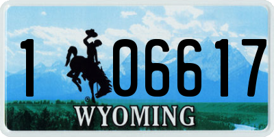 WY license plate 106617