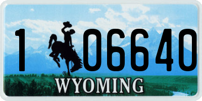 WY license plate 106640