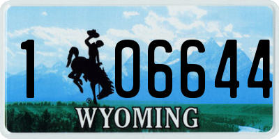 WY license plate 106644