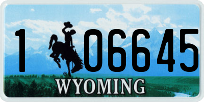 WY license plate 106645