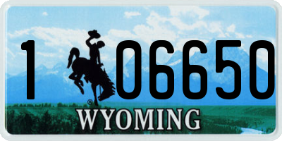 WY license plate 106650