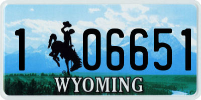 WY license plate 106651