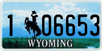 WY license plate 106653