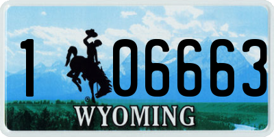 WY license plate 106663