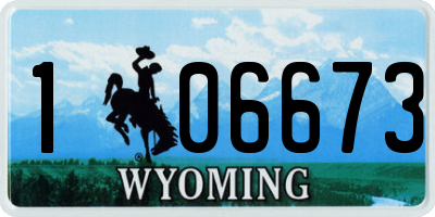 WY license plate 106673