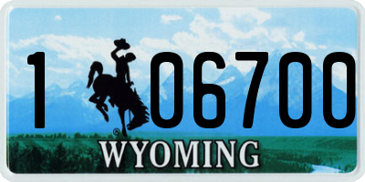 WY license plate 106700