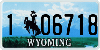 WY license plate 106718