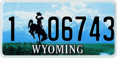 WY license plate 106743