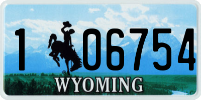WY license plate 106754