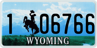 WY license plate 106766