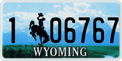 WY license plate 106767
