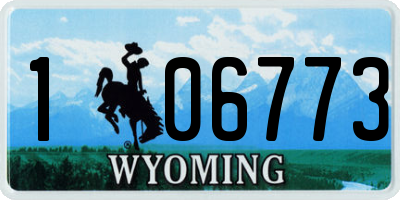 WY license plate 106773