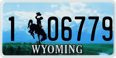 WY license plate 106779