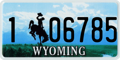 WY license plate 106785