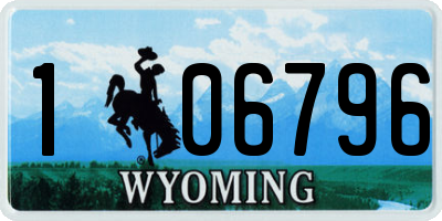 WY license plate 106796