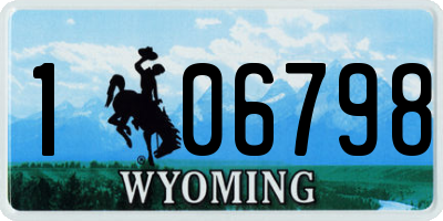 WY license plate 106798