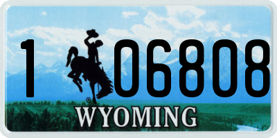 WY license plate 106808