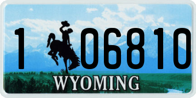 WY license plate 106810