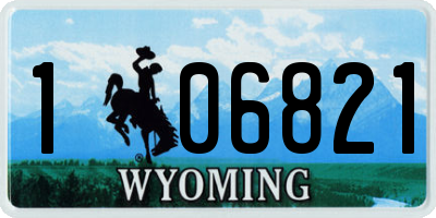 WY license plate 106821