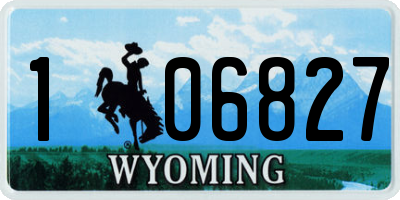 WY license plate 106827