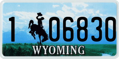 WY license plate 106830