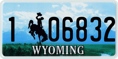 WY license plate 106832