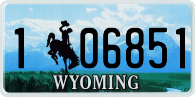 WY license plate 106851