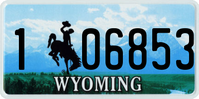 WY license plate 106853