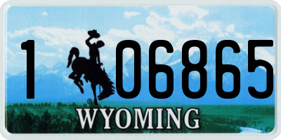 WY license plate 106865