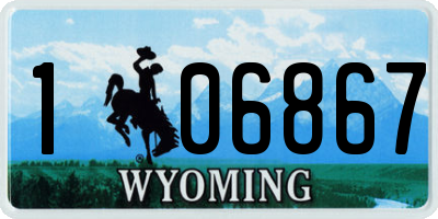 WY license plate 106867