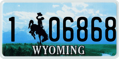 WY license plate 106868
