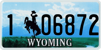 WY license plate 106872