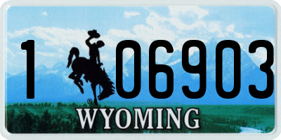 WY license plate 106903