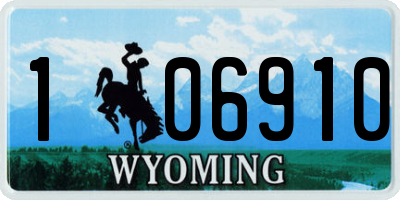WY license plate 106910