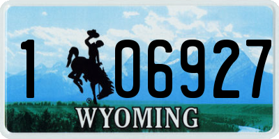 WY license plate 106927
