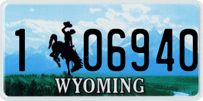WY license plate 106940
